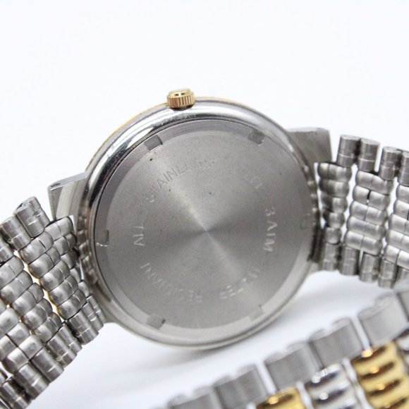 J.B Champion Watch Mens Silver Tone Stainless Steel Beige Dial Swiss Movt - Picture 8 of 8